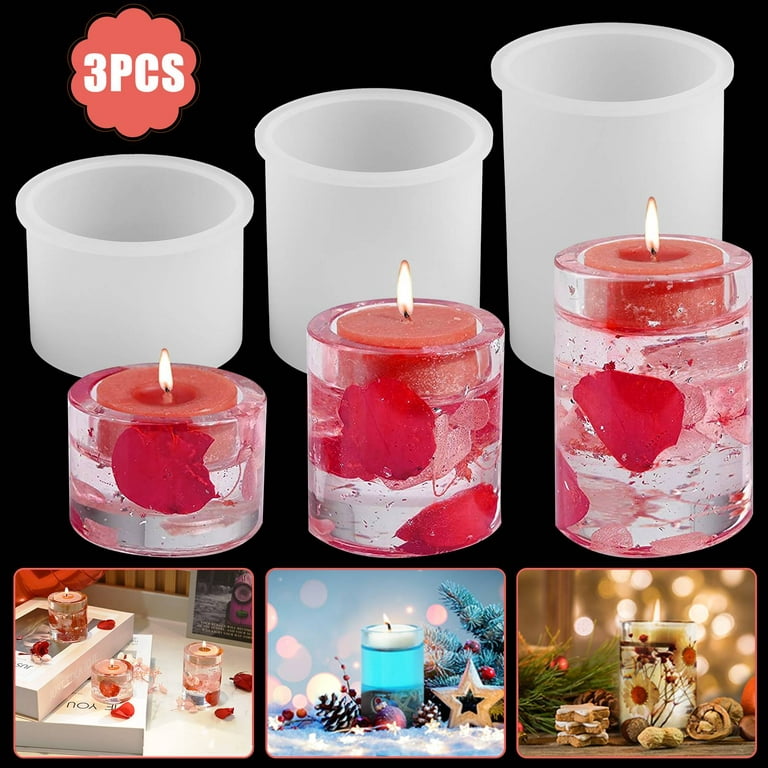 Great Mold Large Rose Cylinder Candle Making Molds Silicone Candle Molds for Can - New