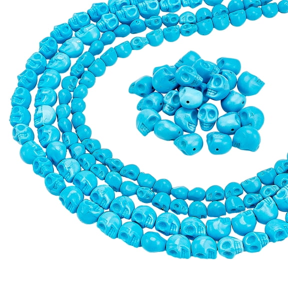 3 Sizes Dyed Turquoise Beads Strands Deep Sky Blue 8~15x6~11x7~14mm Hole: 1mm