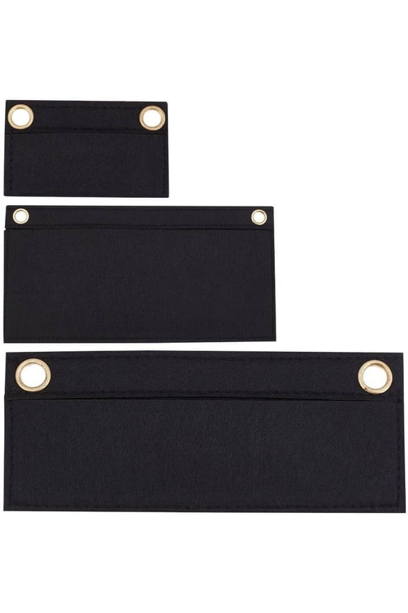 3 Sizes Felt Purse Organizer Insert for DIY Pochette Wallet Envelope Bag Insert Organizer Flip Wallet Liner Purse Conversion Accessories for DIY Women Clutch UPTOWN Pochette (NO Chain) Black