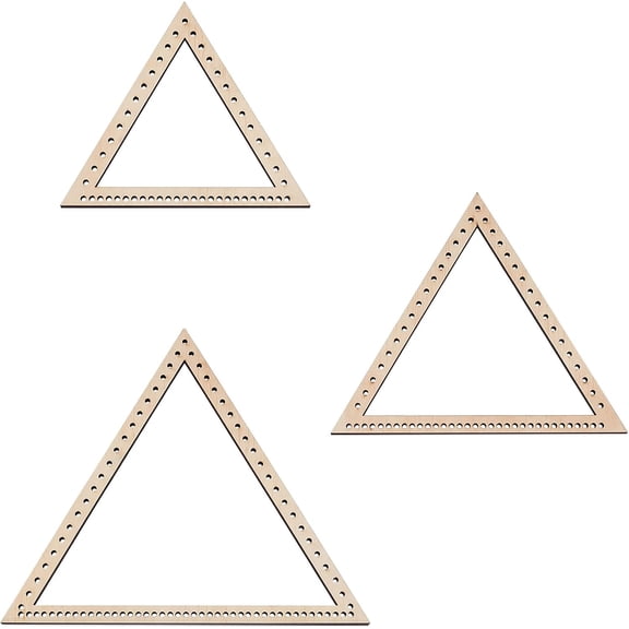 3 Sizes Multi-Craft Weaving Loom Kit Triangle Shape Wooden Beginner Weaving Loom Frame Tapestry Craft Loom Kit for Handicraft Making Brown