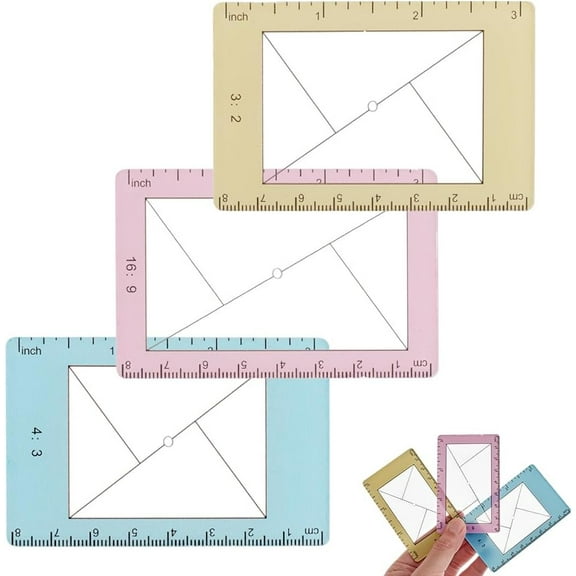 3 Sizes Photo Composition View Finder Tool Portable Golden Triangle Viewfinder Acrylic View Finder Rule for Photography Painters Artists Landscape Catcher Portrait Photography