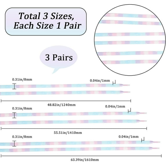 3 Sizes Plum Flat Shoelaces Gradient Color Polyester Shoelaces Paisley Print Tie Dye Designer Shoestrings with Plastic Aglets Shoe Laces for Sneakers Running Shoes Boots