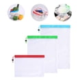 thumbnail image 1 of 3 Sizes Reusable Mesh Produce Bag Washable Eco-Friendly Bags for Grocery Shopping Storage Fruit Vegetable Toys Sundries Bag 1 red 1 green 1 blue, 1 of 5