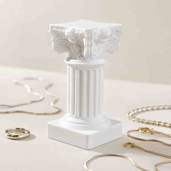3 Sizes Small Medium Large White Resin Roman Column Candlesticks, Classic Pillar Style Candle Holders, Elegant Home Table Decor and Multi-Scene Shooting Props for Wedding and Art Photography Layout