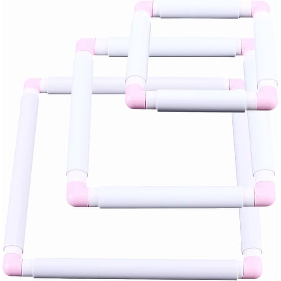 3 Sizes Square Embroidery Hoops Pearl Pink Plastic Stitch Snap Frames Universal Clip Hoop Rectangle