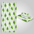 thumbnail image 1 of 3 Sizes Towel Set - Bath Towel, Hand Towel & Washcloth for Daily Household Use Green Clover Stripe Pattern, 1 of 8