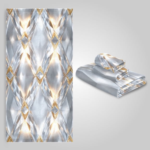 3 Sizes Towel Set - Bath Towel, Hand Towel & Washcloth for Daily Household Use Luxe Diamond Weave