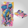 thumbnail image 1 of 3 Sizes Towel Set - Bath Towel, Hand Towel & Washcloth for Daily Household Use Street Art Dinosaur Design, 1 of 8