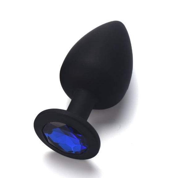 3 Sizes of Soft Silicone Fat Anal Plug with Jewelry Base for Men, Reusable Butt Plug Adult Sex Toy for Men Women