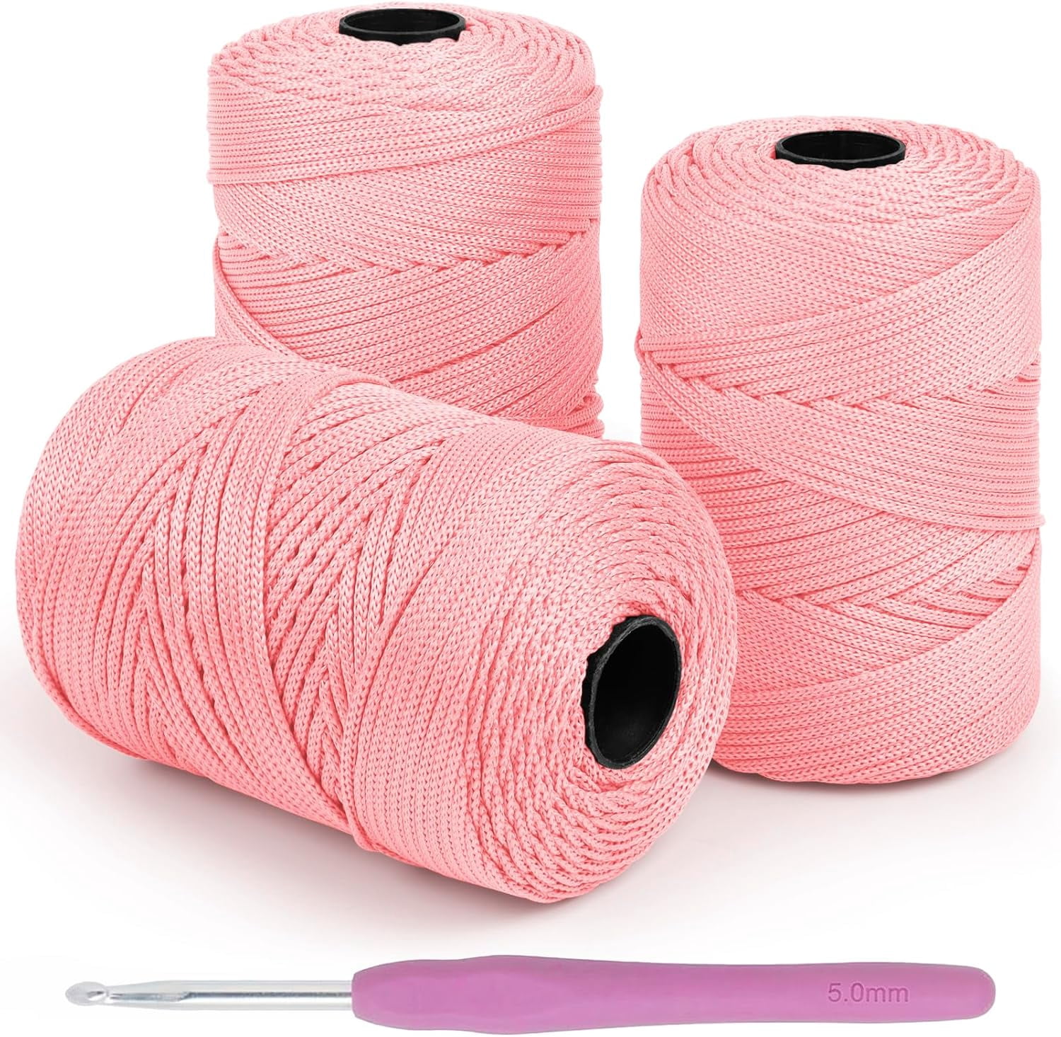 3 Skein 3mm Macrame Yarn for Crocheting, Polyester Cord x 185yds with 1 — free download
