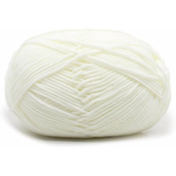 3 Skeins 4-Ply Milk Cotton Yarn for Weaving Knitting Crochet White 2mm WhiteDIY