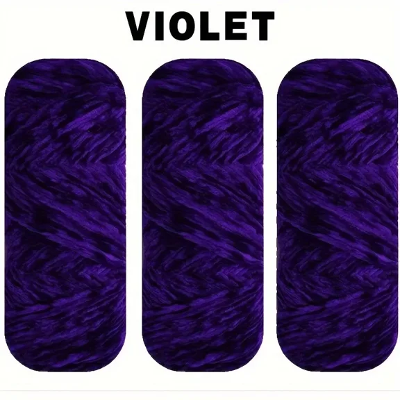 3 Skeins Chenille Yarn Blanket Yarn for Knitting Chenille Velvet Fancy Yarn for Crochet Weaving DIY Craft