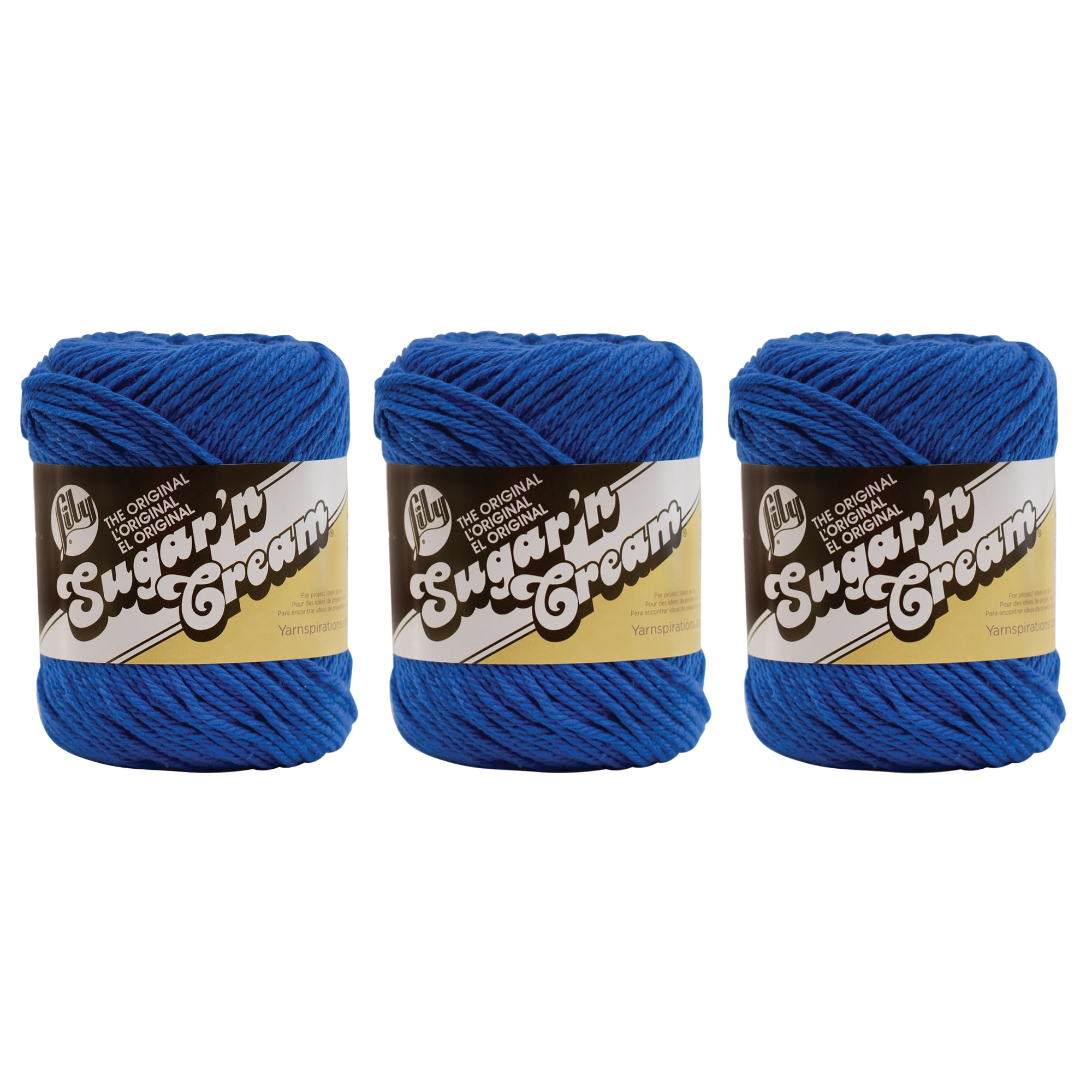 3 Skeins Lily Sugar'N Cream The Original Yarn, Gauge 4 Medium, Dazzle Blue