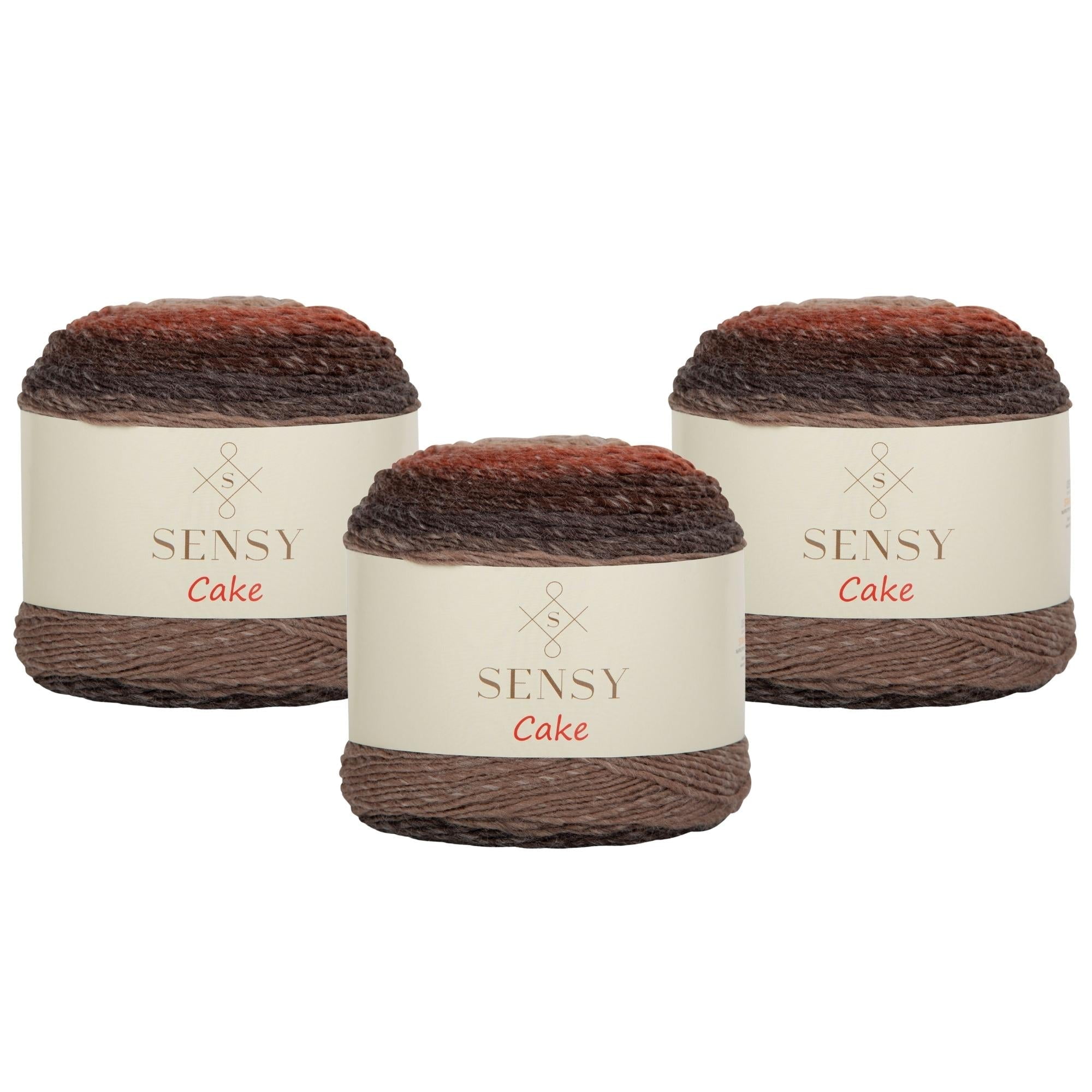 3 Skeins of Sensy Cake Yarn, 5.3 oz, 525 Yards, Multicolor Yarn for Crocheting and Knitting, Craft Yarn, Gauge 3 Light (559)