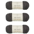 thumbnail image 1 of 3 Skeins of Sensy Super Soft Saver Yarn, 3.5 oz, 190 Yards, Gauge 4 Medium (Light Charcoal), 1 of 8