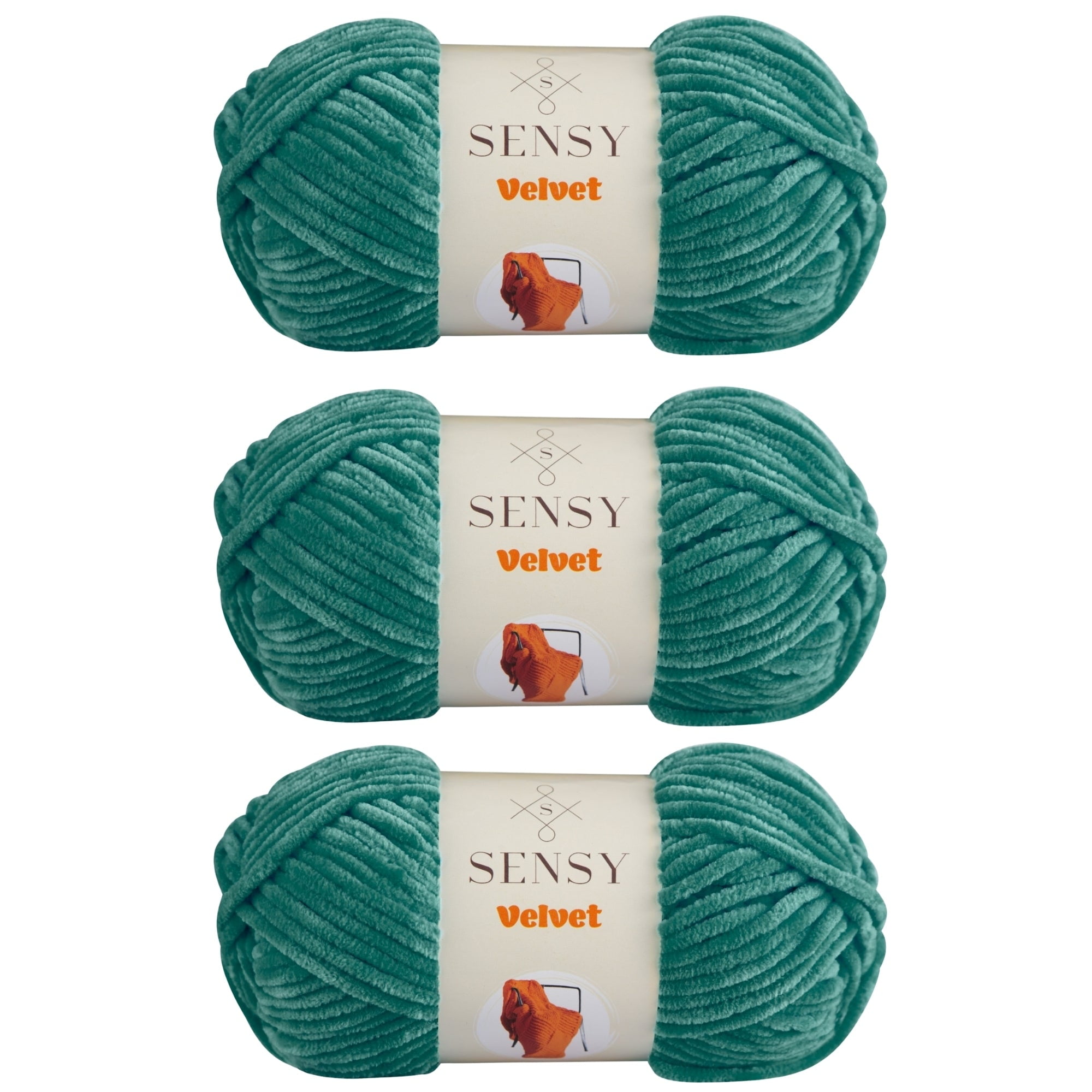 3 Skeins of Sensy Velvet Yarn for Crocheting, Baby Blanket Yarn