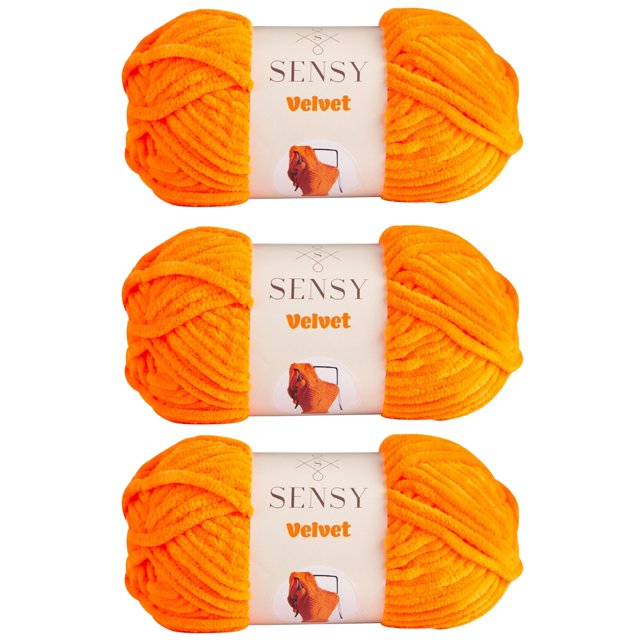 3 Skeins of Sensy Velvet Yarn for Crocheting, Baby Blanket Yarn