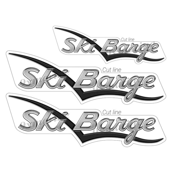 3 Ski Barge Boat Stickers "3D Vinyl Replica" of original