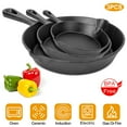 thumbnail image 1 of 3 Skillet Bundle 6 inches and 8 inches with 10 inch Set of 3 Cast Iron Frying Pans Non-Stick Oven Safe Cookware Heat-Resistant Frying Pan--No shipments on weekends, 1 of 5