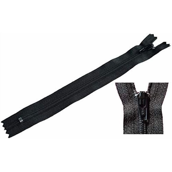 #3 Skirt & Dress Black YKK Coil Closed Bottom Zippers for Sewing Craft & Apparel - Made in The United States (100 Zippers Per Pack) (16" Inches)