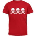 thumbnail image 1 of 3 Skull And Crossbones Red Adult T-Shirt - Medium, 1 of 1