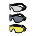 thumbnail image 1 of Global Vision Flare Sky Diving Goggles 3 Pair Clear Smoke Yellow Shatterproof Anti-fog Lens, 1 of 9