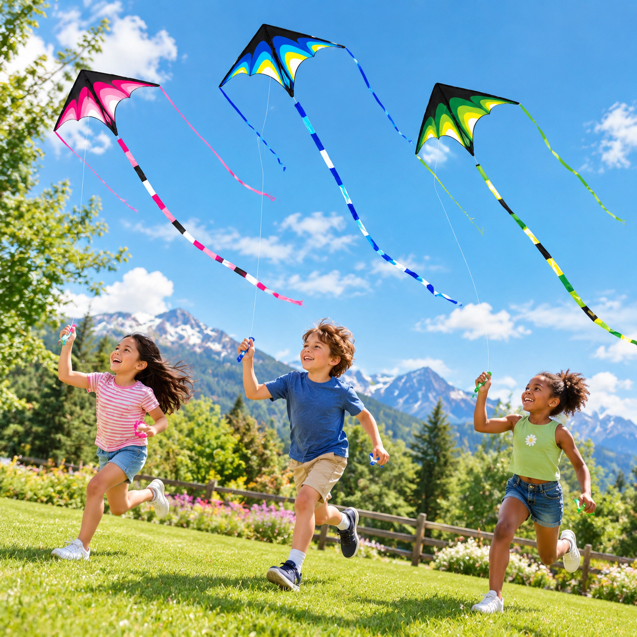 Delta Roon Game 3-Skyward Prairie 3-Piece Set Delta Kite Single Line String With Tail ...