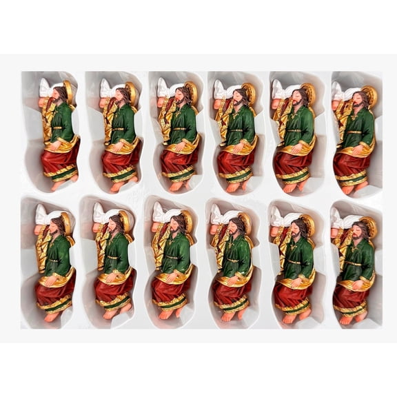 3" Sleeping St. Joseph Statue Set (12 PCS) San Jose Dormido Catholic Prayer Figurine, Patron of Families Religious Mini Statue for Home Altar, Catholic Gift & Prayer Decor