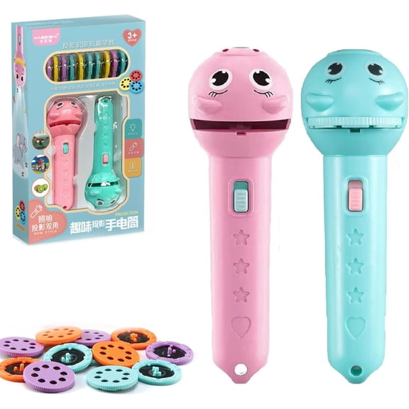 3 Slide Films Projection Torch Light Toy - 96 Random Patterns, Torch Projector Flashlight, Fun Cognitive Learning Flashlight with Multiple Patterns, for Bedroom/Ceiling/Wall/Tent