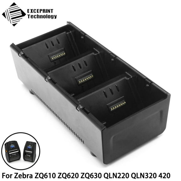 3-Slot Battery Charging Cradle for Zebra ZQ610 ZQ620 ZQ630 QLN220 QLN320 QLN420