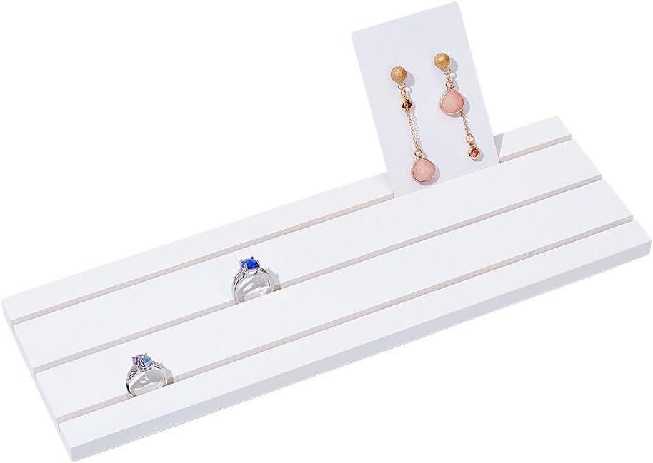 3-Slot Wood Earring Display Stand Earring Card Display Holder 3mm Grid ...