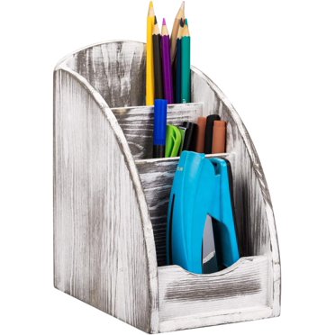 Wooden Remote Control Holder Caddy | 60 Grid Media Organizer For Office Or Home