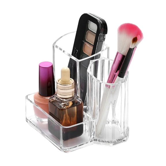 3 Slots Office Makeup Brush Pencil Organizer Card Case Pen Holder Gift Sturdy Durable Stationery Clear Acrylic Desk Supplies