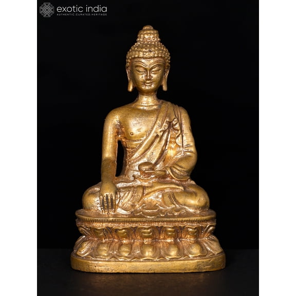 3" Small Bhumi-Sparsha Buddha | Bronze Statue