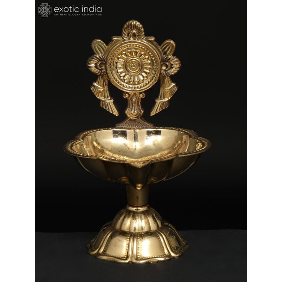 3" Small Brass Chakra Lamp | Ritual Item