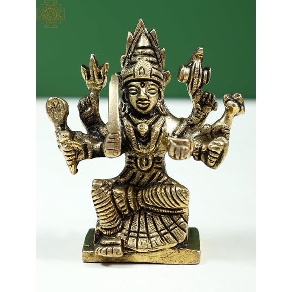 3 Small Brass Mariamman Statue South Indian Goddess Durga | Handmade Indian Decorative Sculpture for Home Décor