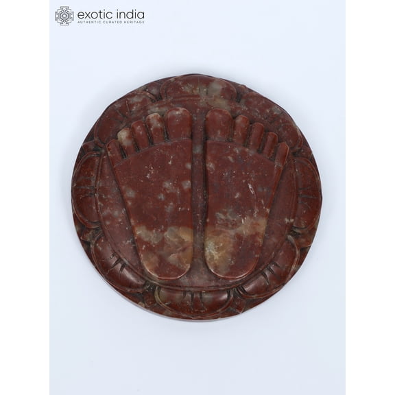 3" Small Charan Paduka on Lotus Pedestal