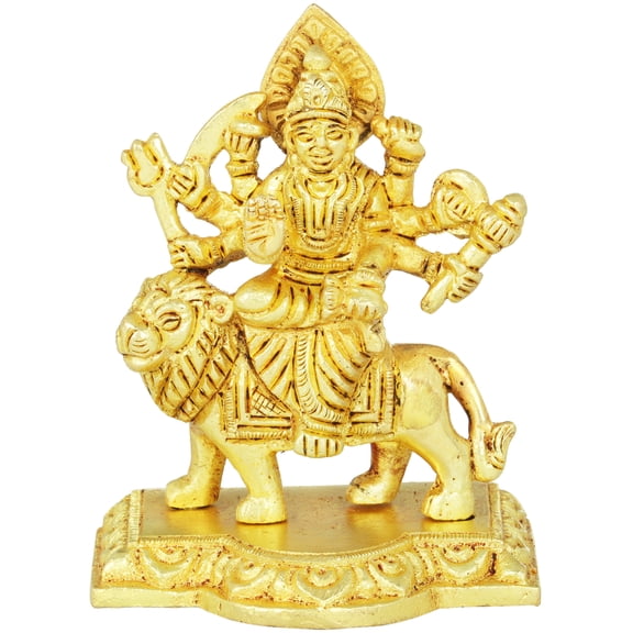 3" Small Goddess Durga Idol In Brass | Handmade | Made In India
