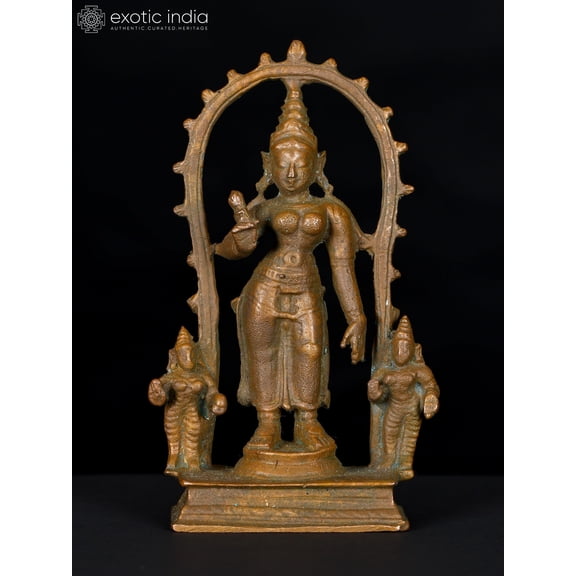 3" Small Standing Goddess Parvati | Bronze Statue
