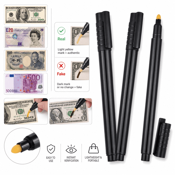 3 Smart Money Counterfeit Detector Tester Marker Pen Use On Fake Bills Checker !