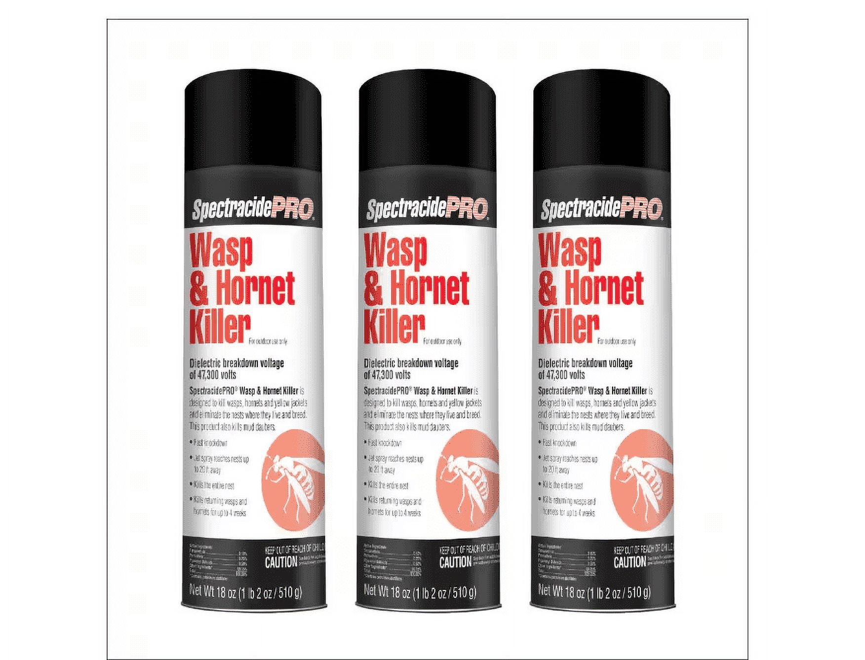 3 ~ Spectricide Pro Wasp & Hornet Killer Aerosol Spray Outdoor Use Only 18 oz