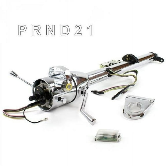 3 Speed 3.5 in. Drop Yellow Push Button Keyed Tilt Shift Column - Chrome