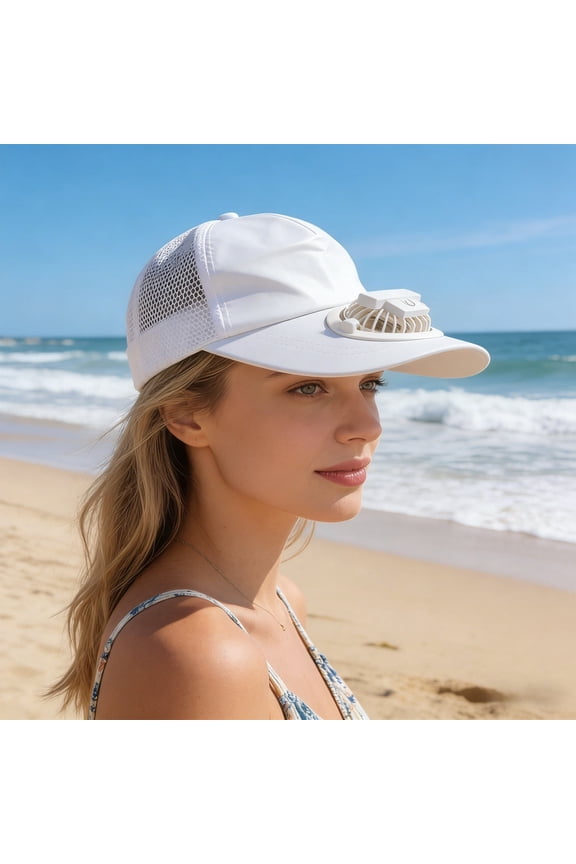 3-Speed Adjustable Cooling Fan Hat, 10.4x6.9 Inch USB Rechargeable Sun Shading Cap, Portable Personal Mini Fan For Outdoor Sports And Campus