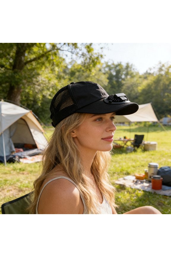 3-Speed Adjustable Cooling Fan Hat, 10.4x6.9 Inch USB Rechargeable Sun Shading Cap, Portable Personal Mini Fan For Outdoor Sports And Campus