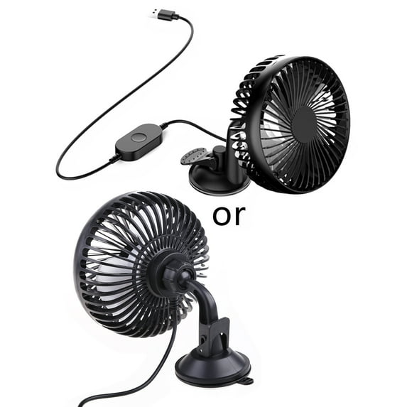 3 Speed Adjustment Suction Cup USB Fan Auto Interior Quiet Cooler 12V-24V Universal USB Powered Cooling Fan
