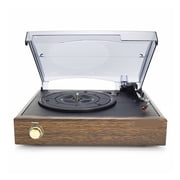 3-Speed Classic Phonograph Gramophone Belt-Driven Turntable Vinyl LP Record Player W/ 2 Built-in Stereo Speakers Vinyl Record Player Vintage ,Clear Stereo