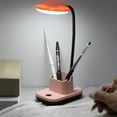 thumbnail image 1 of 3-Speed Eye Protection LED Desk Lamp USB-C Rechargeable Dimmable Home Office Reading Light 26X12X18CM Pink, 1 of 8