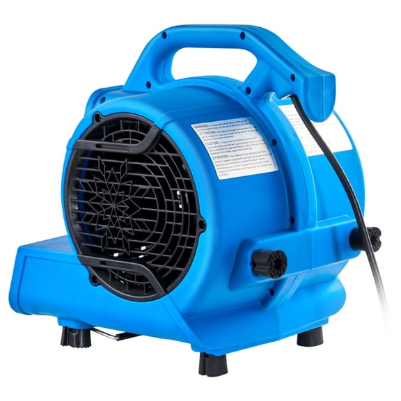 3-Speed Heavy-Duty Floor Blower: 600 CFM, 1360 RPM, 4-Way Adjustable Airflow for Drying & Ventilation
