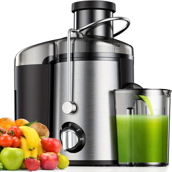 3‑Speed Multi‑Function Juicer Extractor, 3" Wide‑Mouth Detachable Blender Mixer Food Processor with High Juice Yield Easy to Clean for Fruits & Vegetables