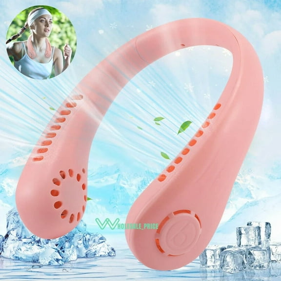 3-Speed Portable Neck Hanging Fan Usb Rechargeable Bladeless Air Conditioner Fan